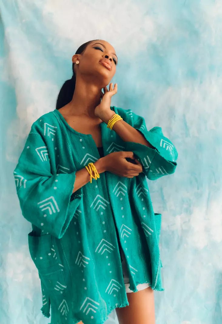Abstract Bogolan Cloak( Pre - Order)#african_fabric_ghana#
