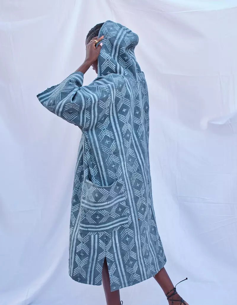 All Weather Hooded Bogolan Cloak#african_fabric_ghana#