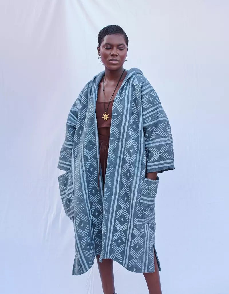 All Weather Hooded Bogolan Cloak#african_fabric_ghana#