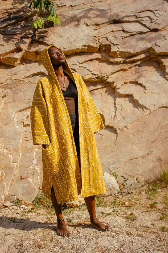 Astrothunder Hooded Bogolan Cloak (Pre - Order)#african_fabric_ghana#