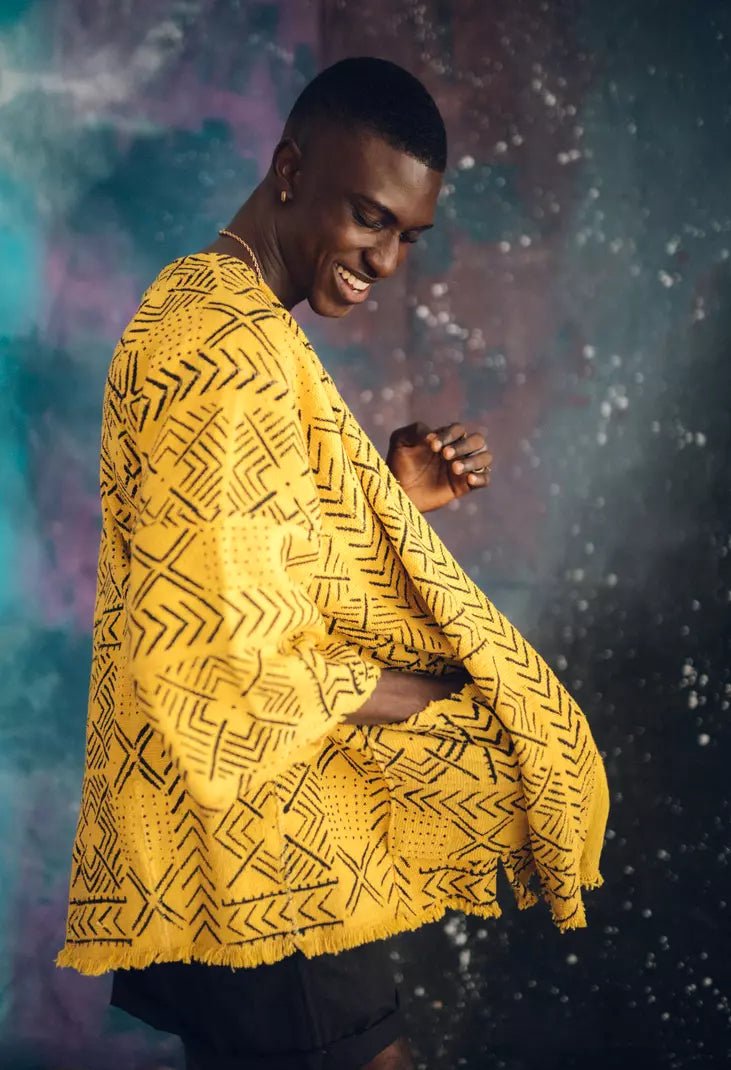 Birds In Bloom Bogolan Cloak( Pre - Order)#african_fabric_ghana#