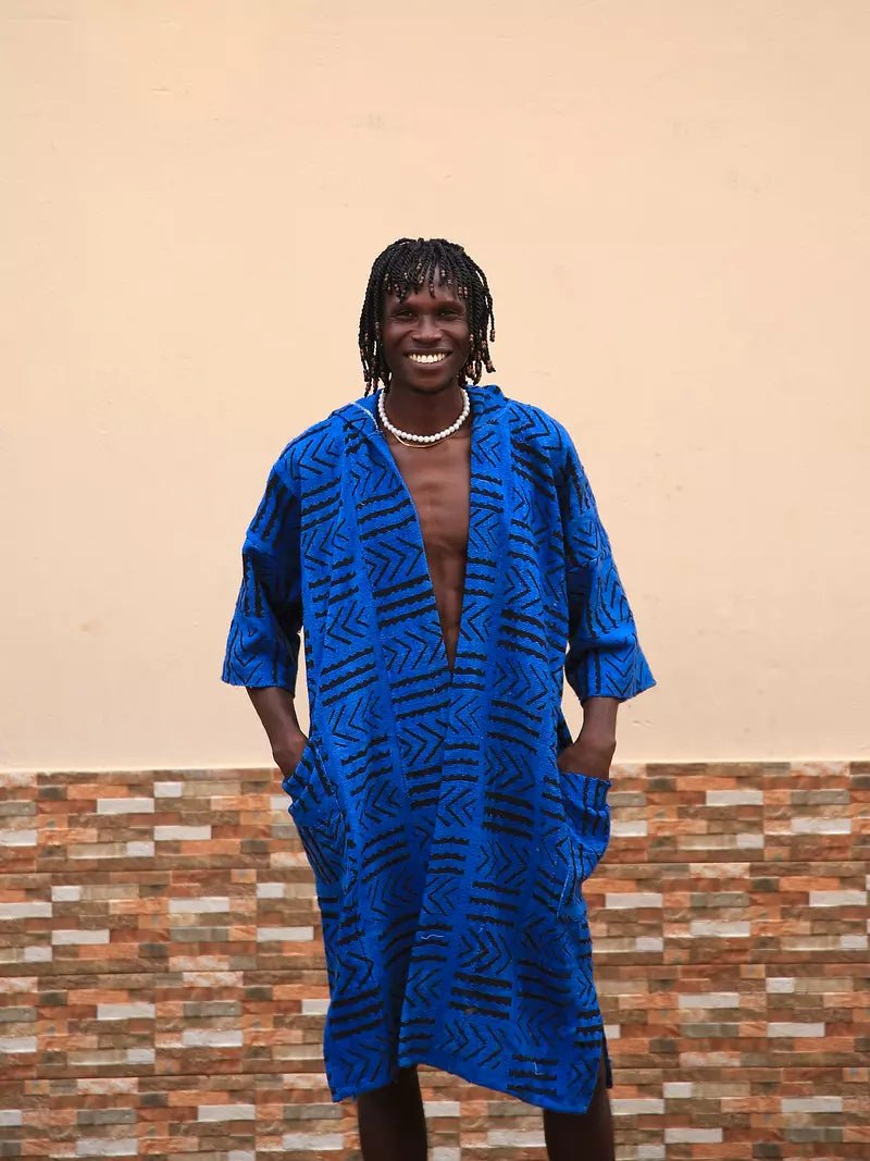 Bluebell Hooded Bogolan Cloak (Pre - Order)#african_fabric_ghana#