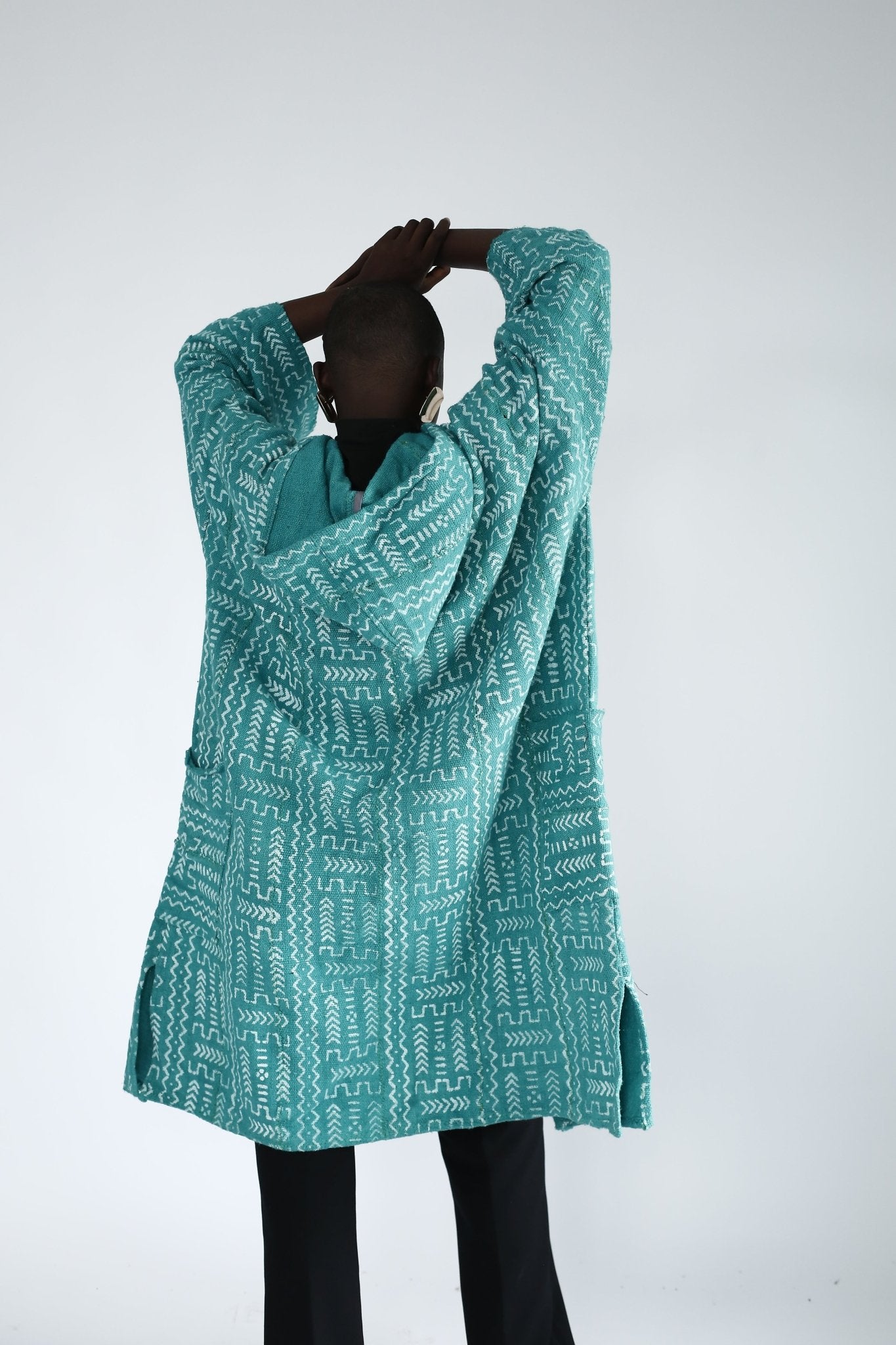 Brick Road Hooded Bogolan Cloak#african_fabric_ghana#