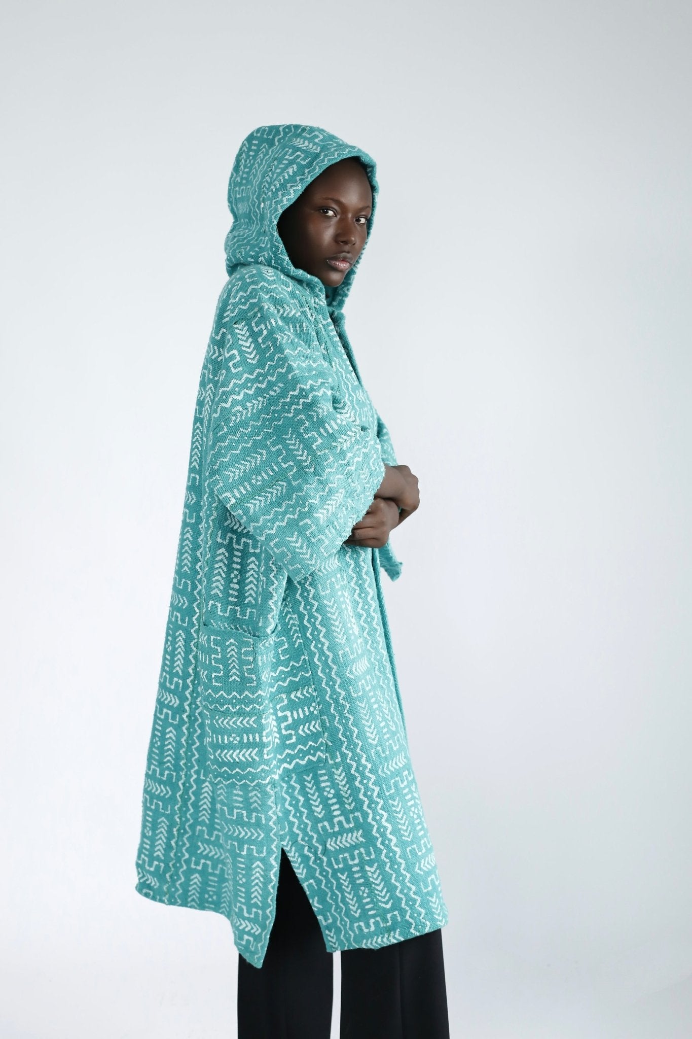 Brick Road Hooded Bogolan Cloak#african_fabric_ghana#