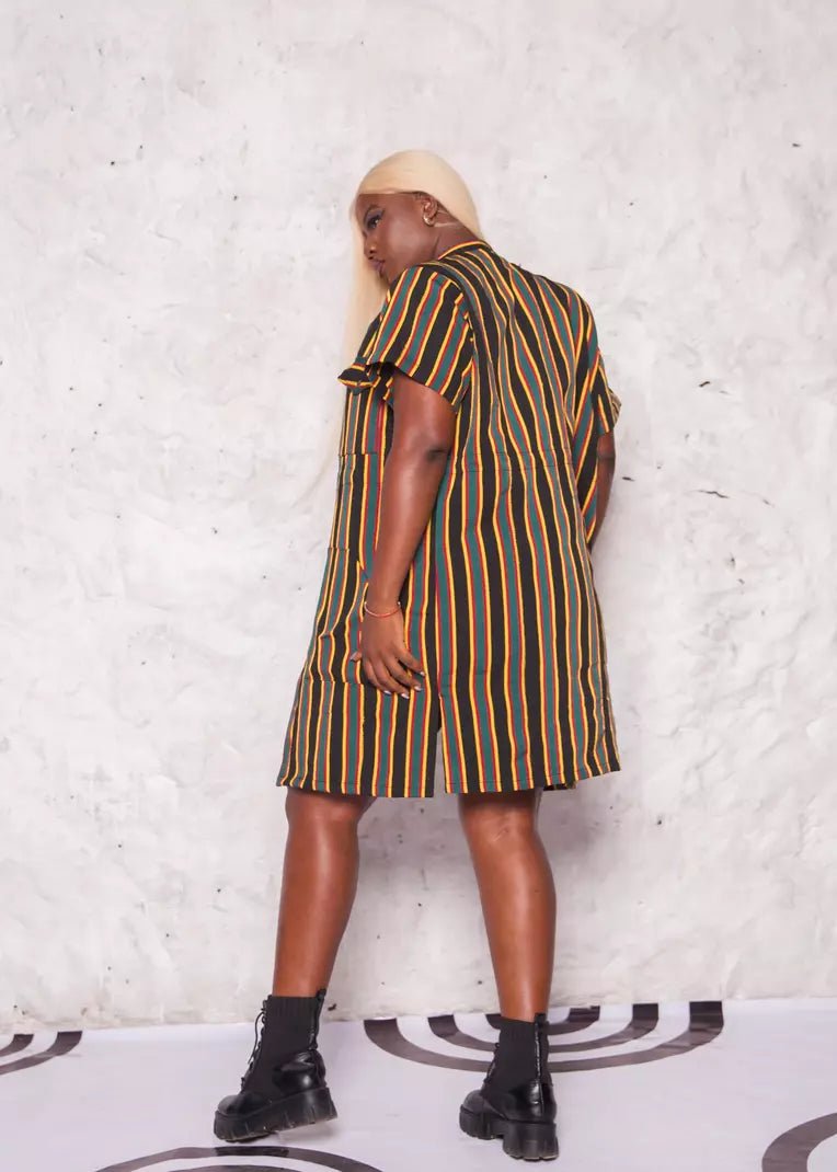 Bulsa Cinched-Waist Fugu Dress Threaded Tribes Bulsa Cinched-Waist Fugu Dress Threaded Tribes