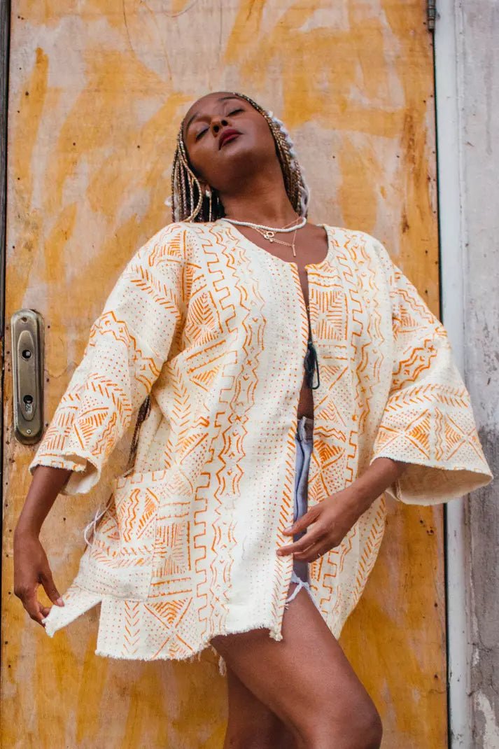 Cardamom Bogolan Cloak (Pre - Order)#african_fabric_ghana#