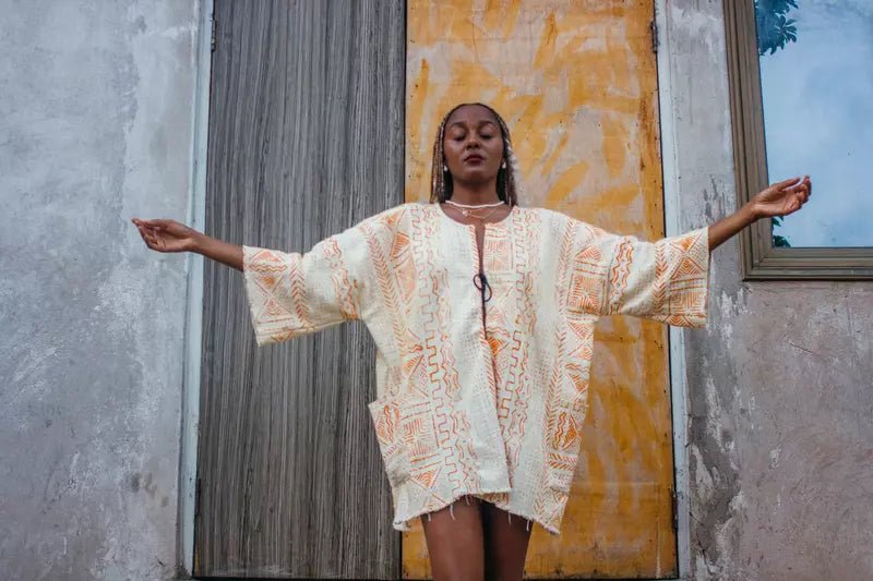 Cardamom Bogolan Cloak (Pre - Order)#african_fabric_ghana#