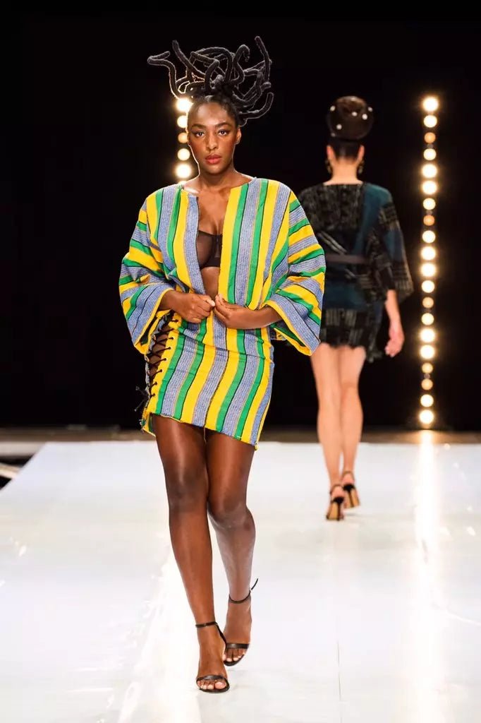 Fugu Shrug & Lace Up Skirt#african_fabric_ghana#