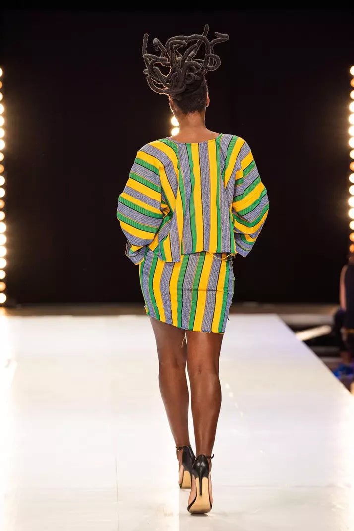 Fugu Shrug & Lace Up Skirt#african_fabric_ghana#