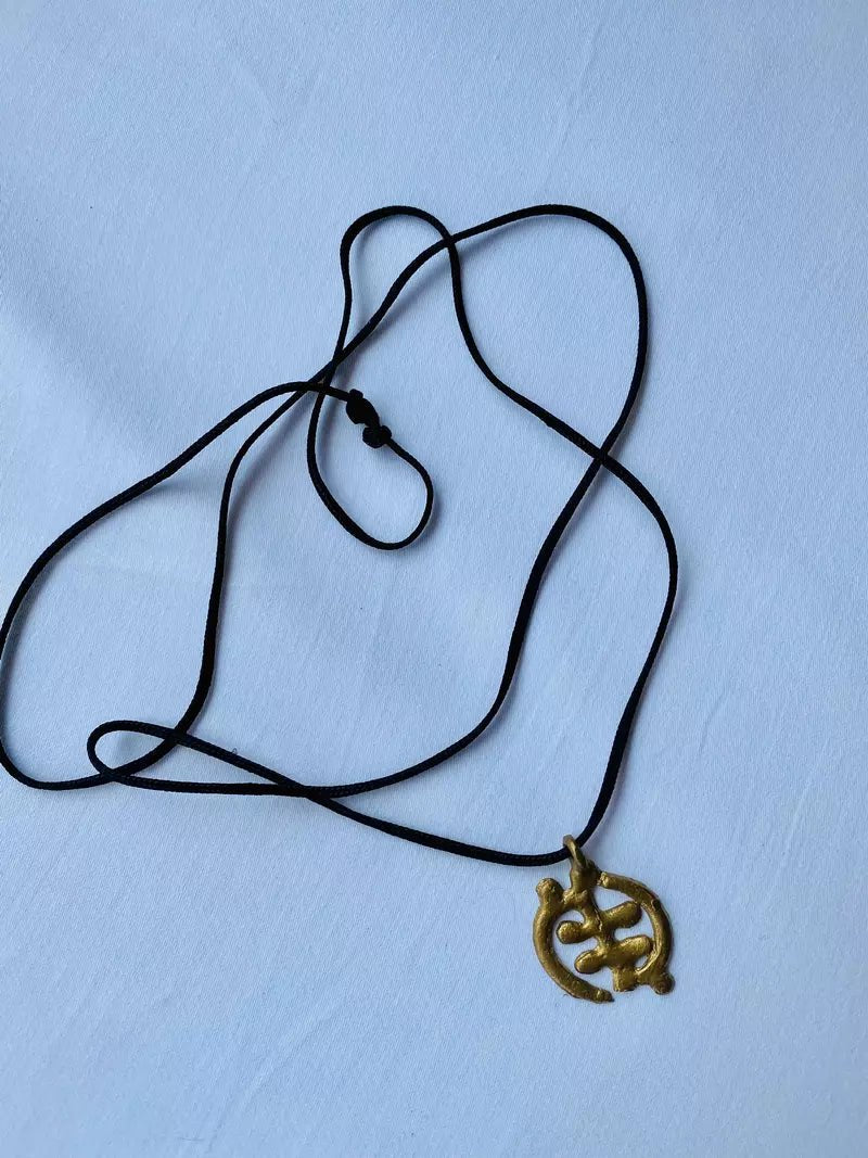 Gye Nyame Brass Necklace (Pre - Order)#african_fabric_ghana#