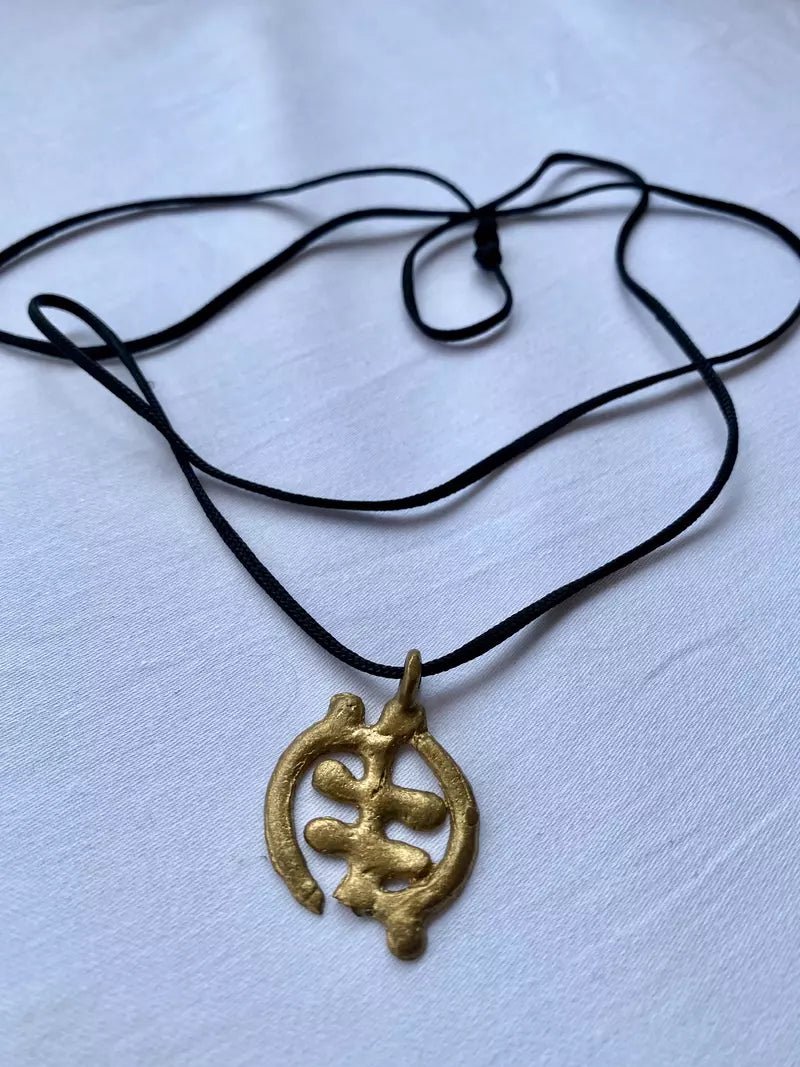 Gye Nyame Brass Necklace (Pre - Order)#african_fabric_ghana#