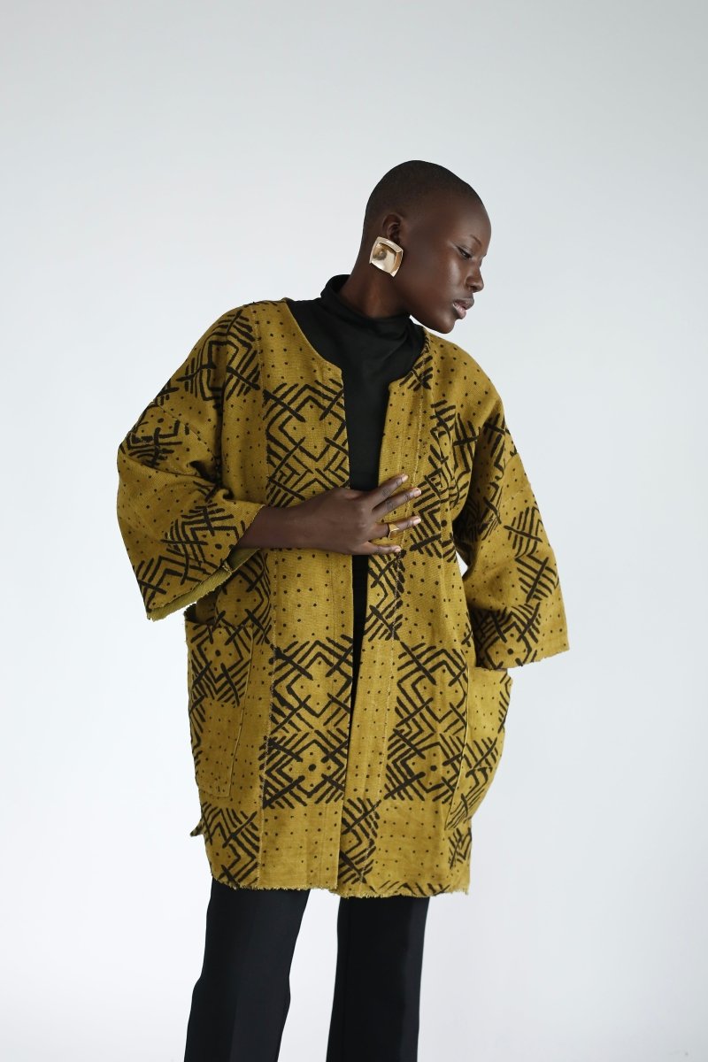 Midnight Halo Bogolan Cloak#african_fabric_ghana#