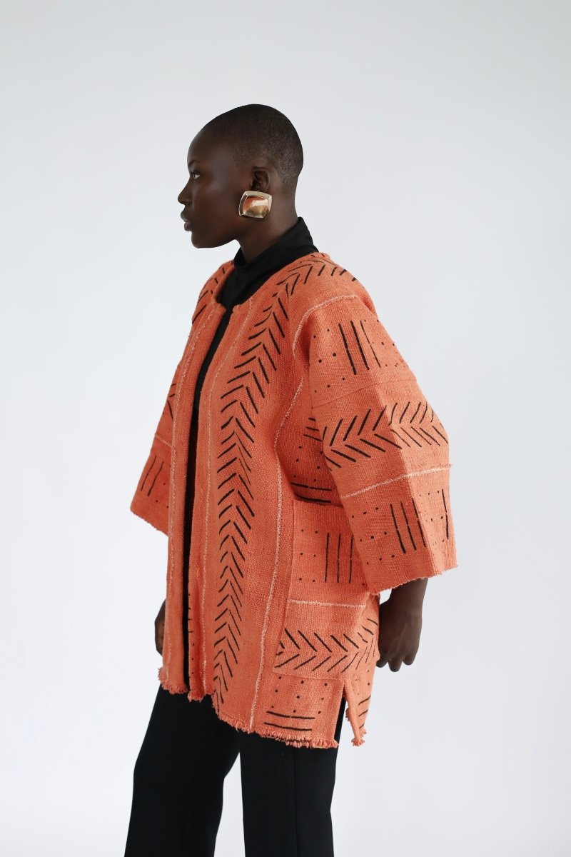 Peach Tree Bogolan Cloak#african_fabric_ghana#