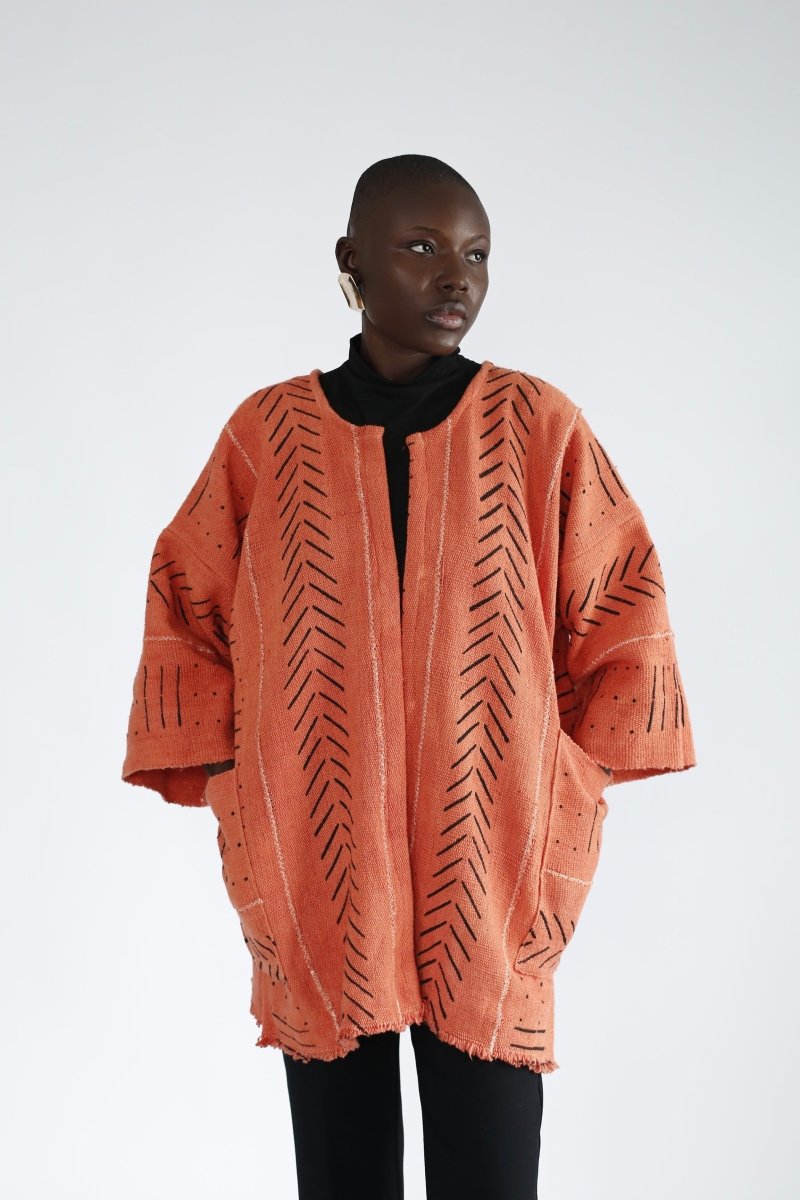 Peach Tree Bogolan Cloak#african_fabric_ghana#