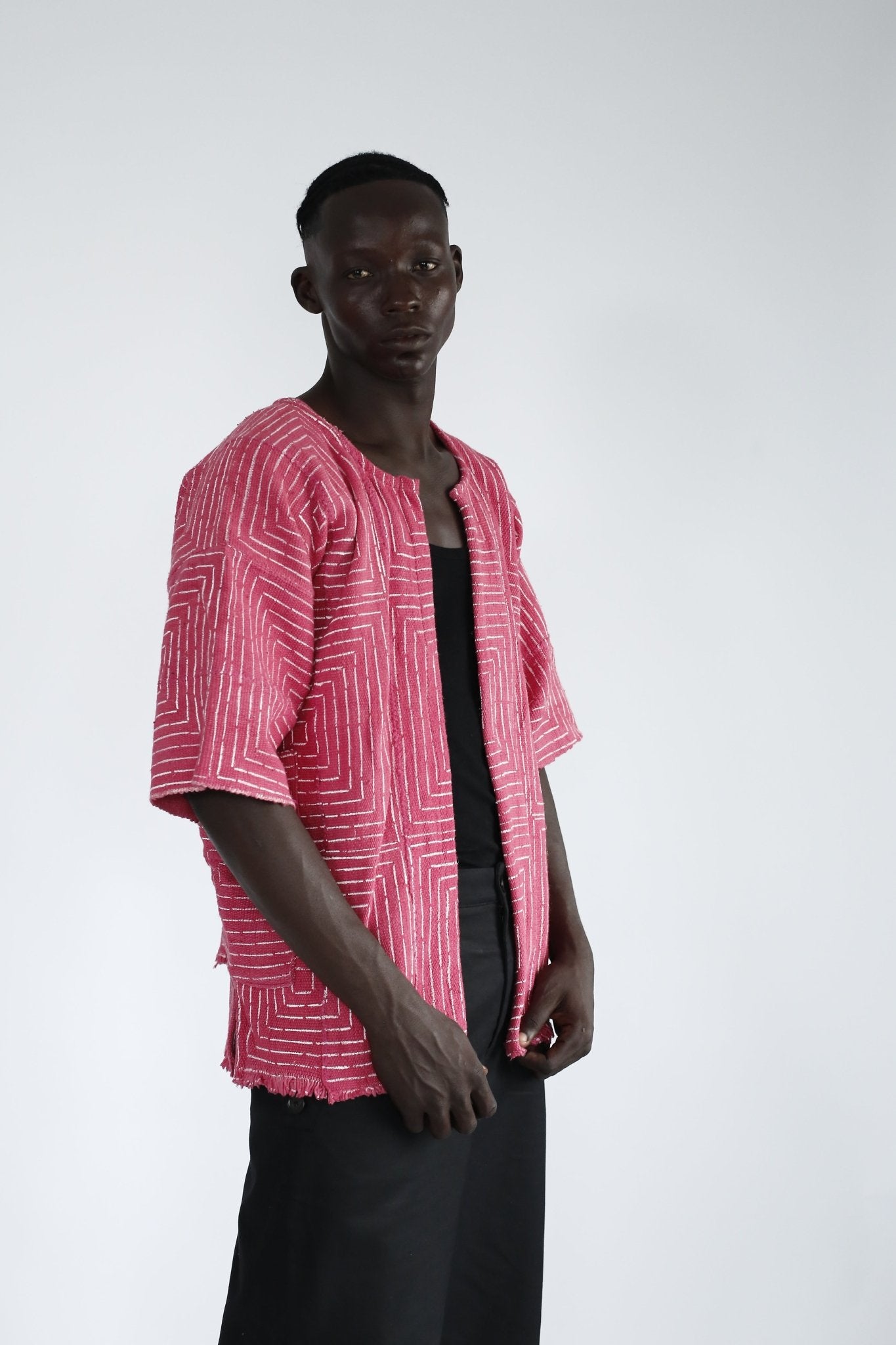 Pink Frequency Bogolan Cloak#african_fabric_ghana#