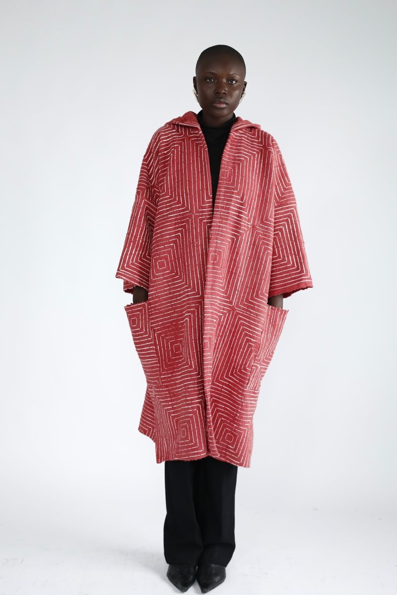 Pink Frequency Hooded Cloak#african_fabric_ghana#