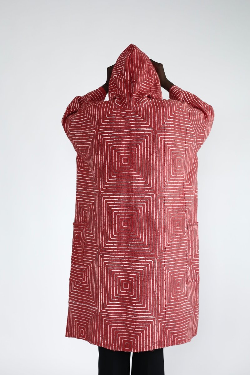 Pink Frequency Hooded Cloak#african_fabric_ghana#