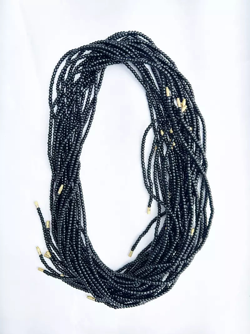 Set of 4 Black String Beads