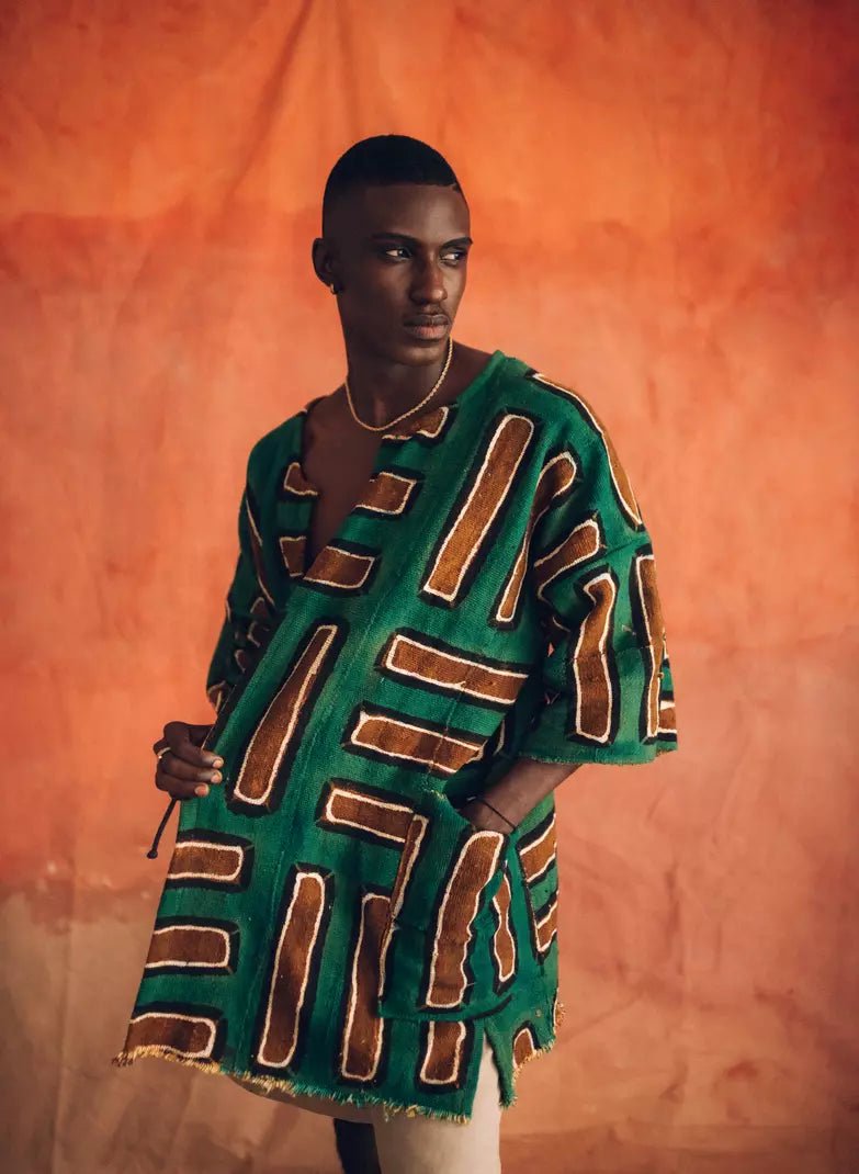 Verte Bogolan Cloak (Pre - Order)#african_fabric_ghana#