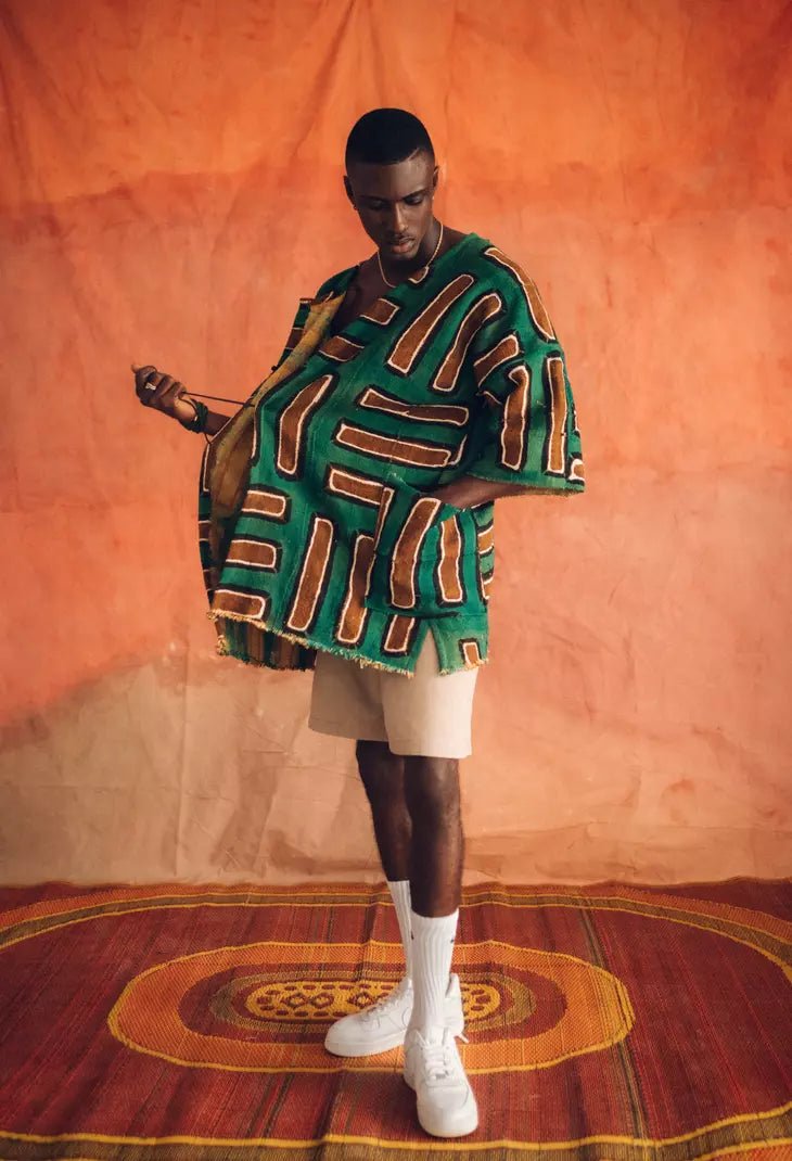 Verte Bogolan Cloak (Pre - Order)#african_fabric_ghana#