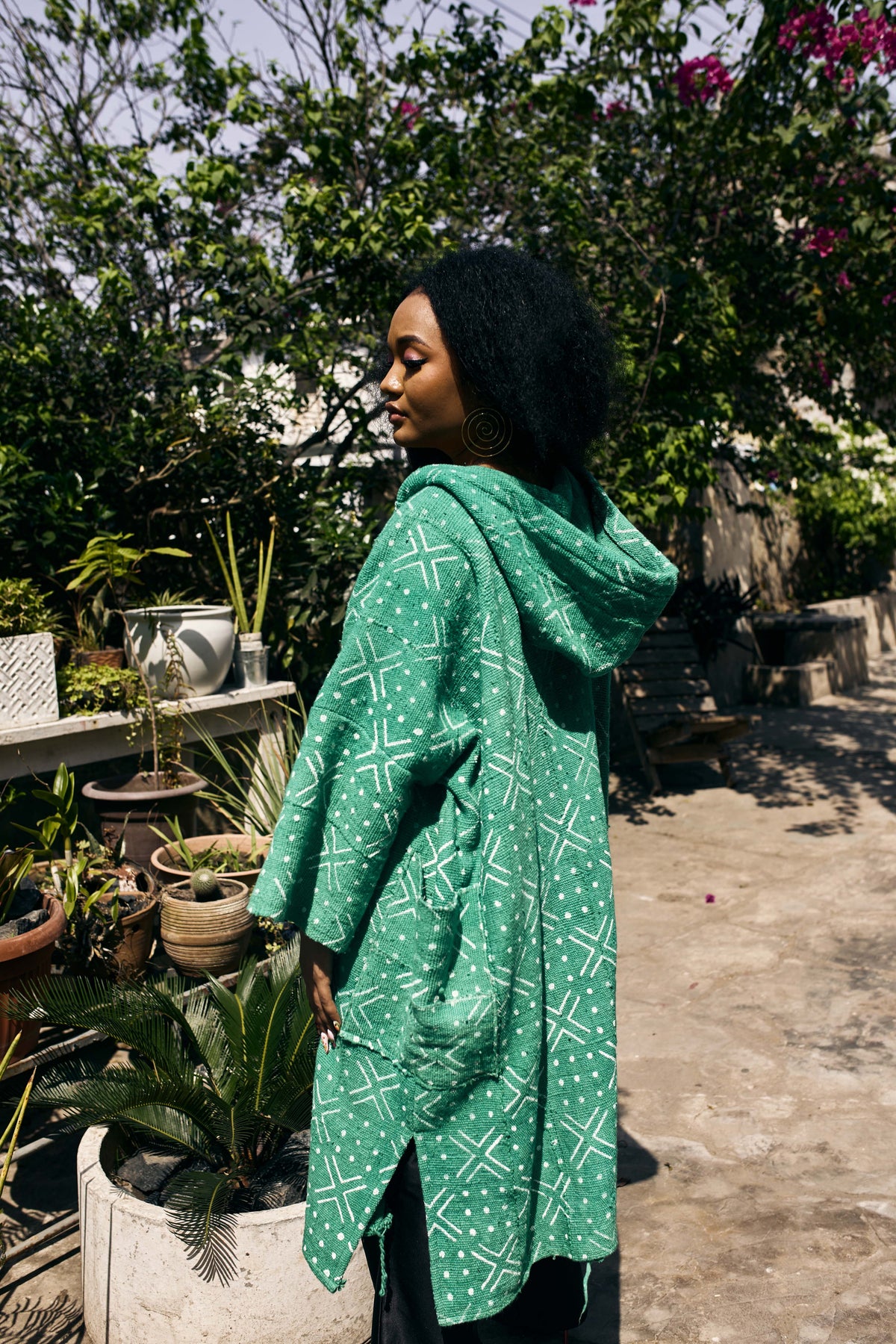 Evergreen Hooded Bogolan Cloak – Threaded Tribes