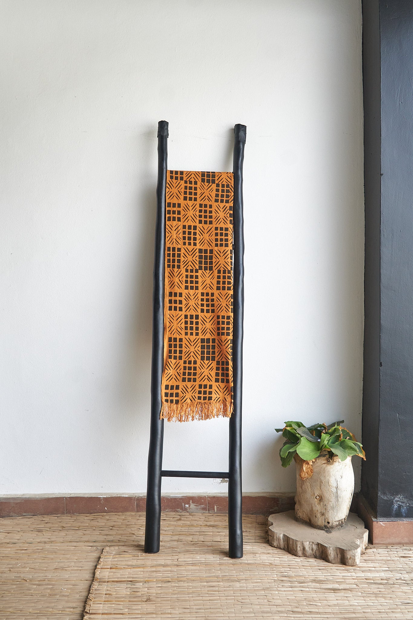 Terracotta Bricks Mudcloth / Bogolan Shawl