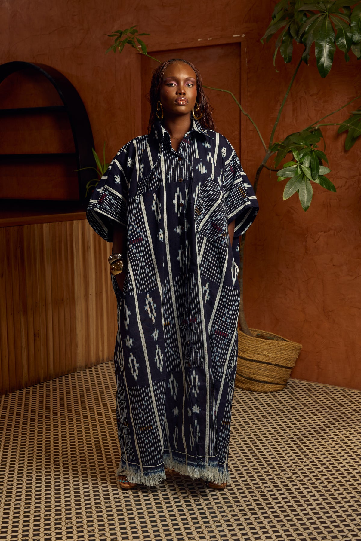 Asrokye Baule Shirt Dress - Long