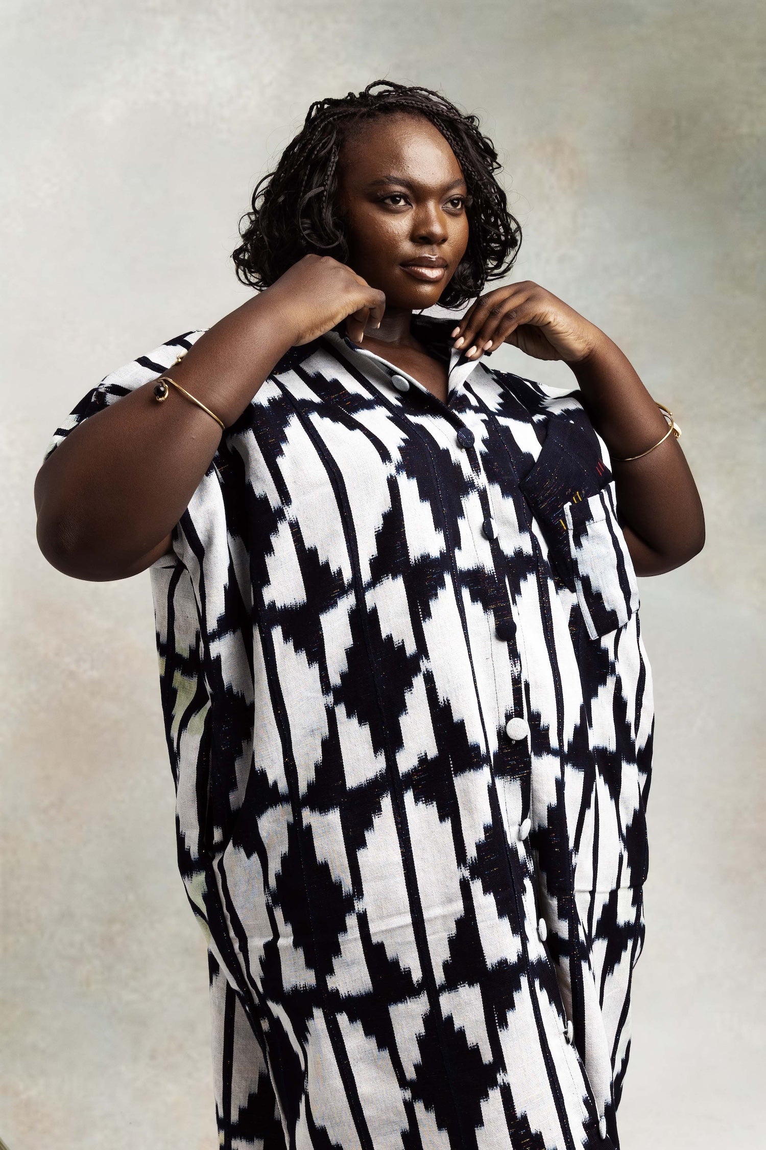 Intergalactic Asymmetric Collar Dress - Long