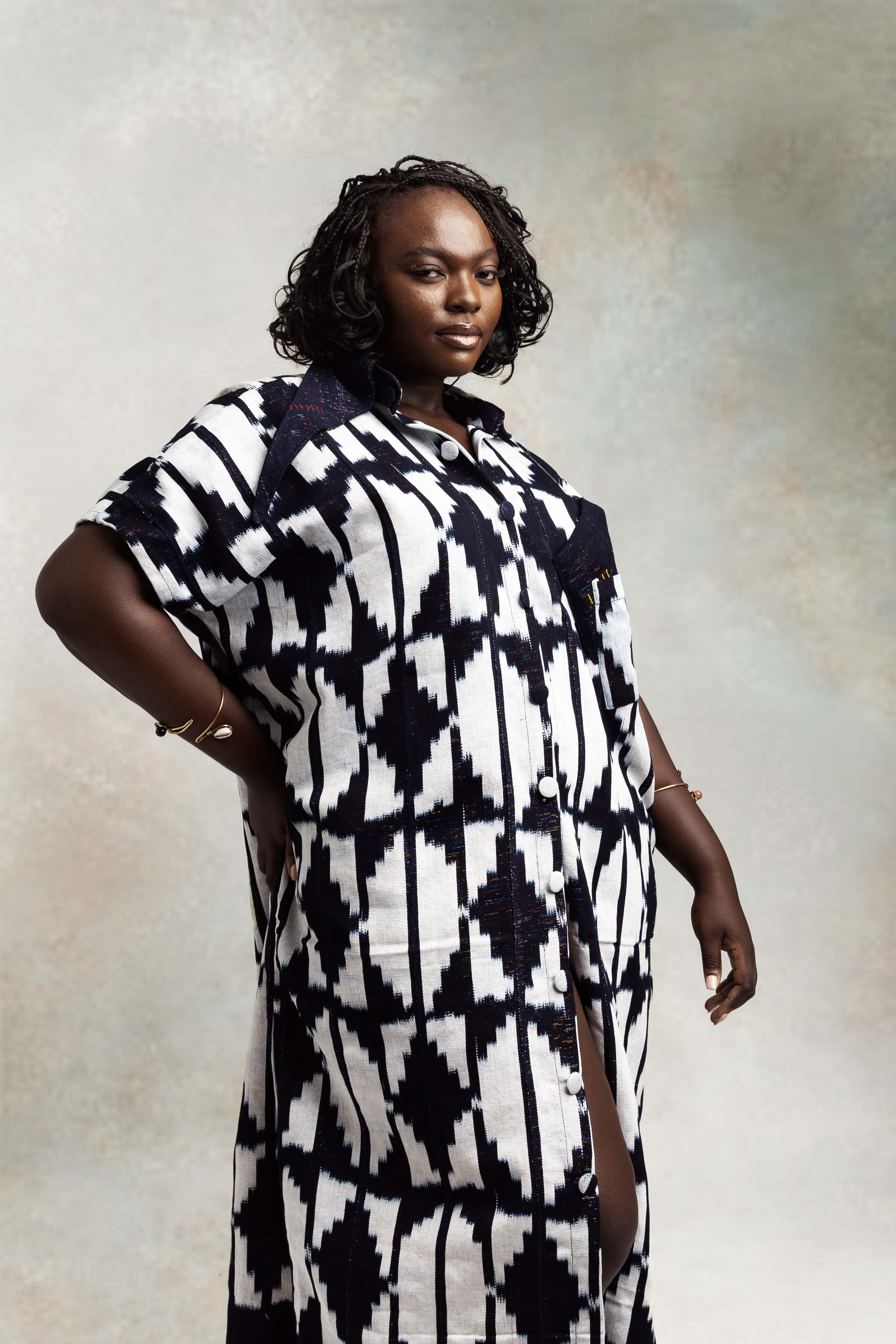 Intergalactic Asymmetric Collar Dress - Long