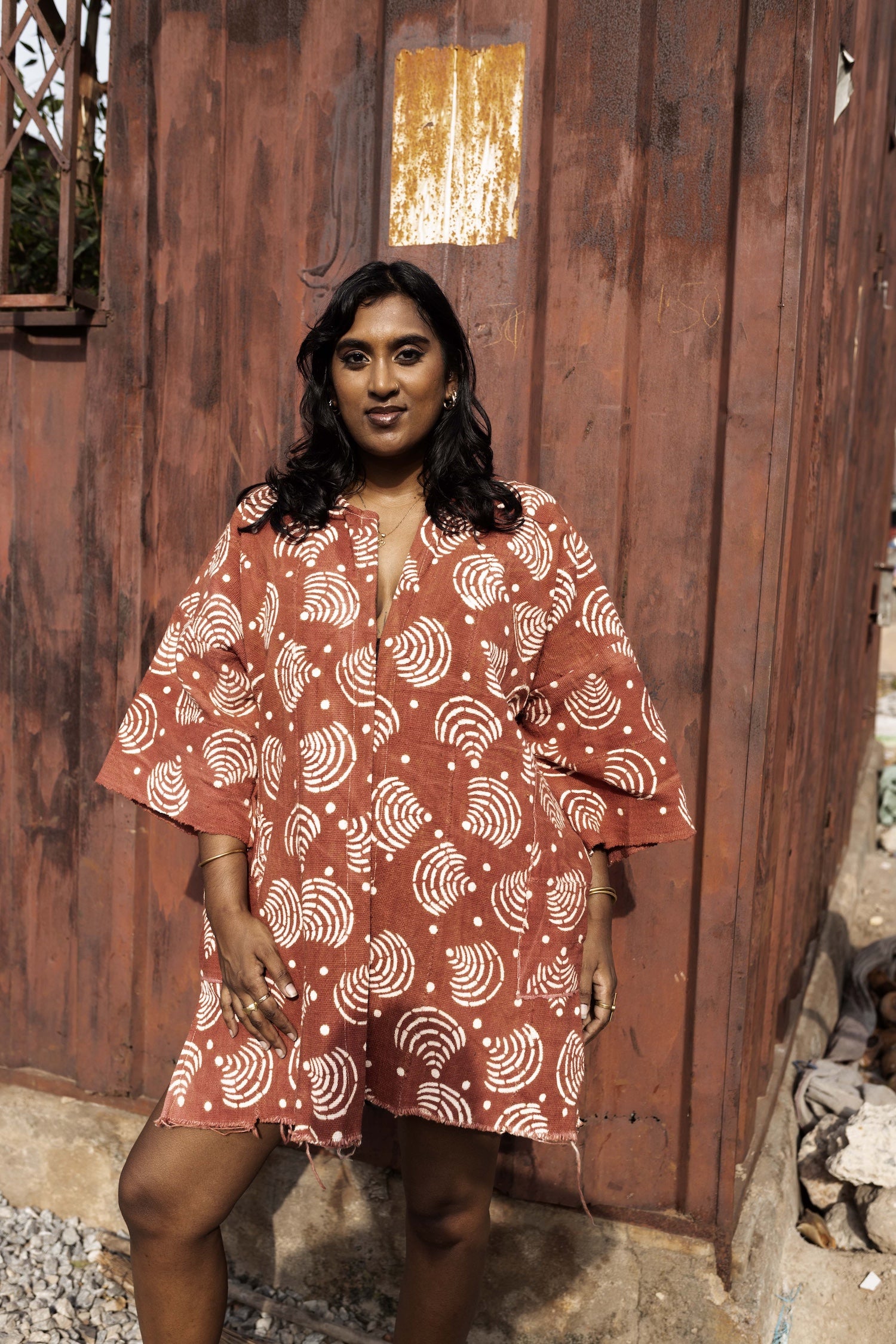 Brown WiFi Bogolan Cloak