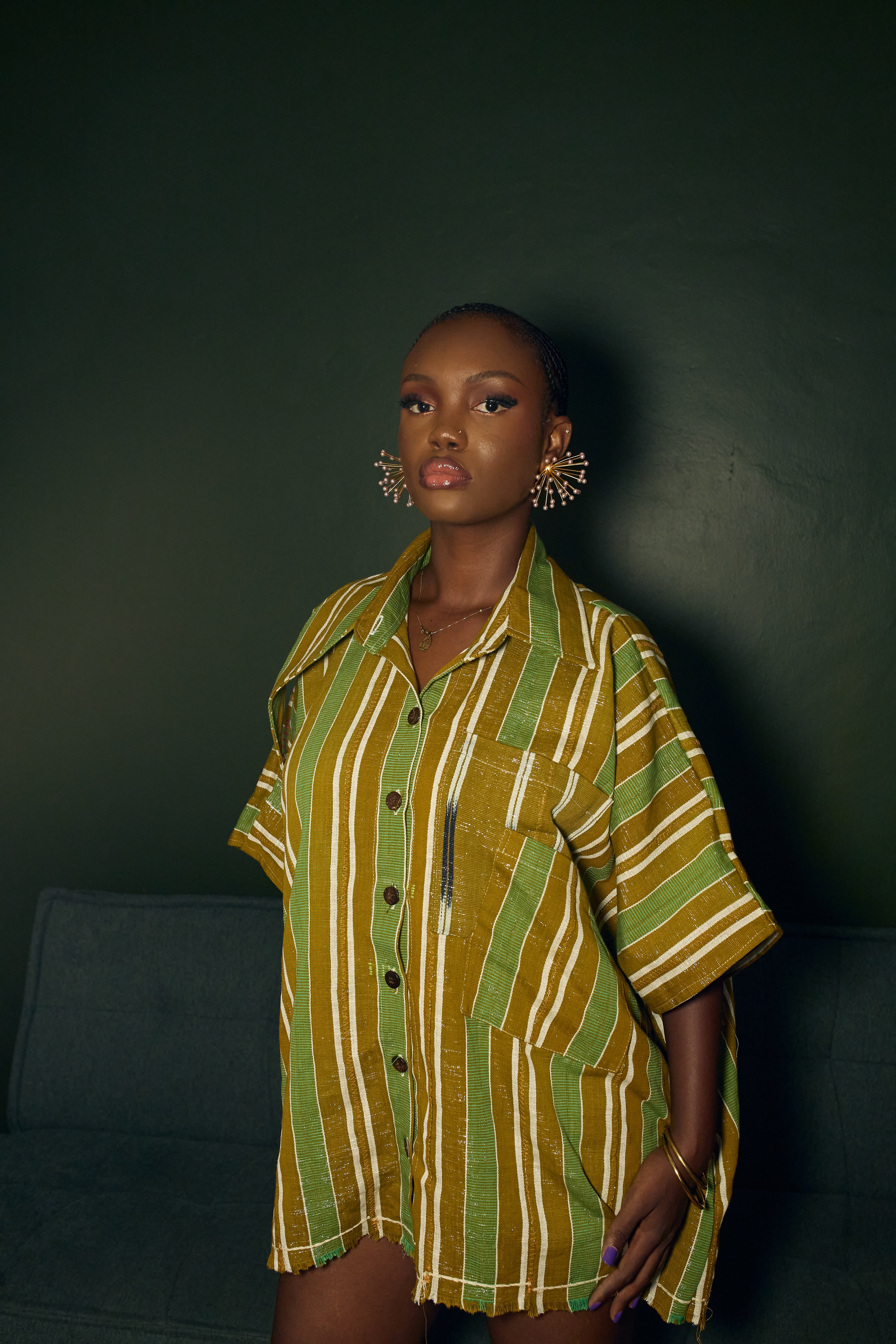 Dubai Chocolate Baule Shirt Dress - Short