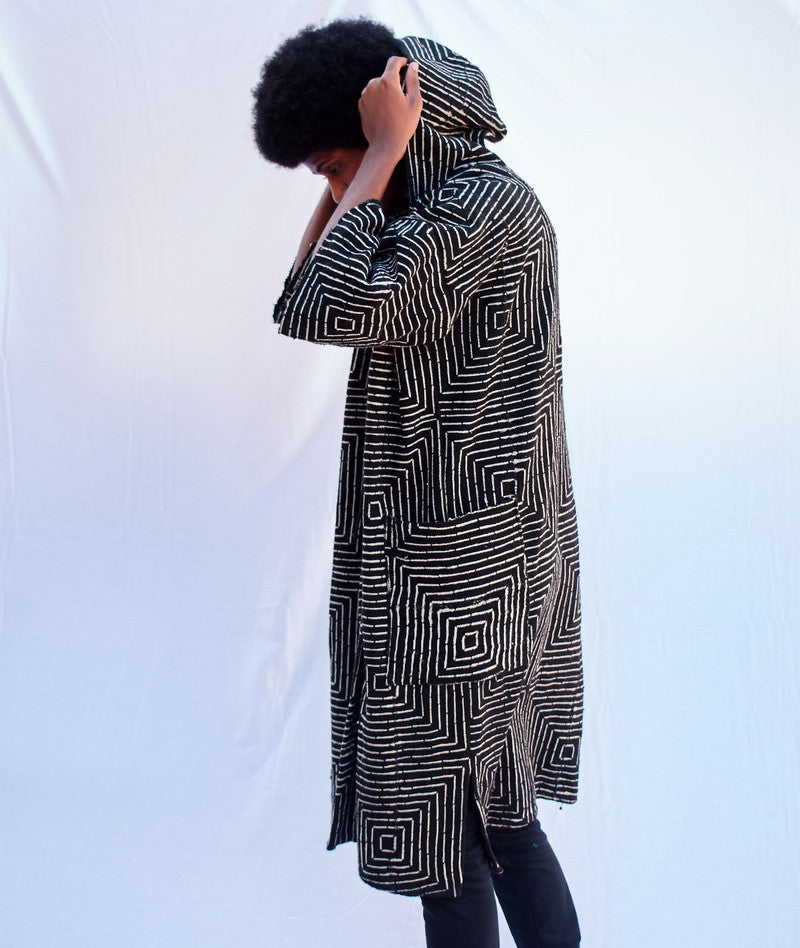 Frequency Hooded Bogolan Cloak