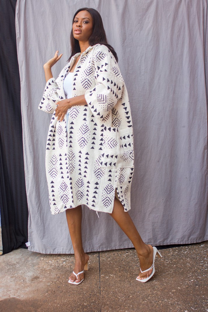 Top Off Hooded Bogolan Cloak (Pre-Order)