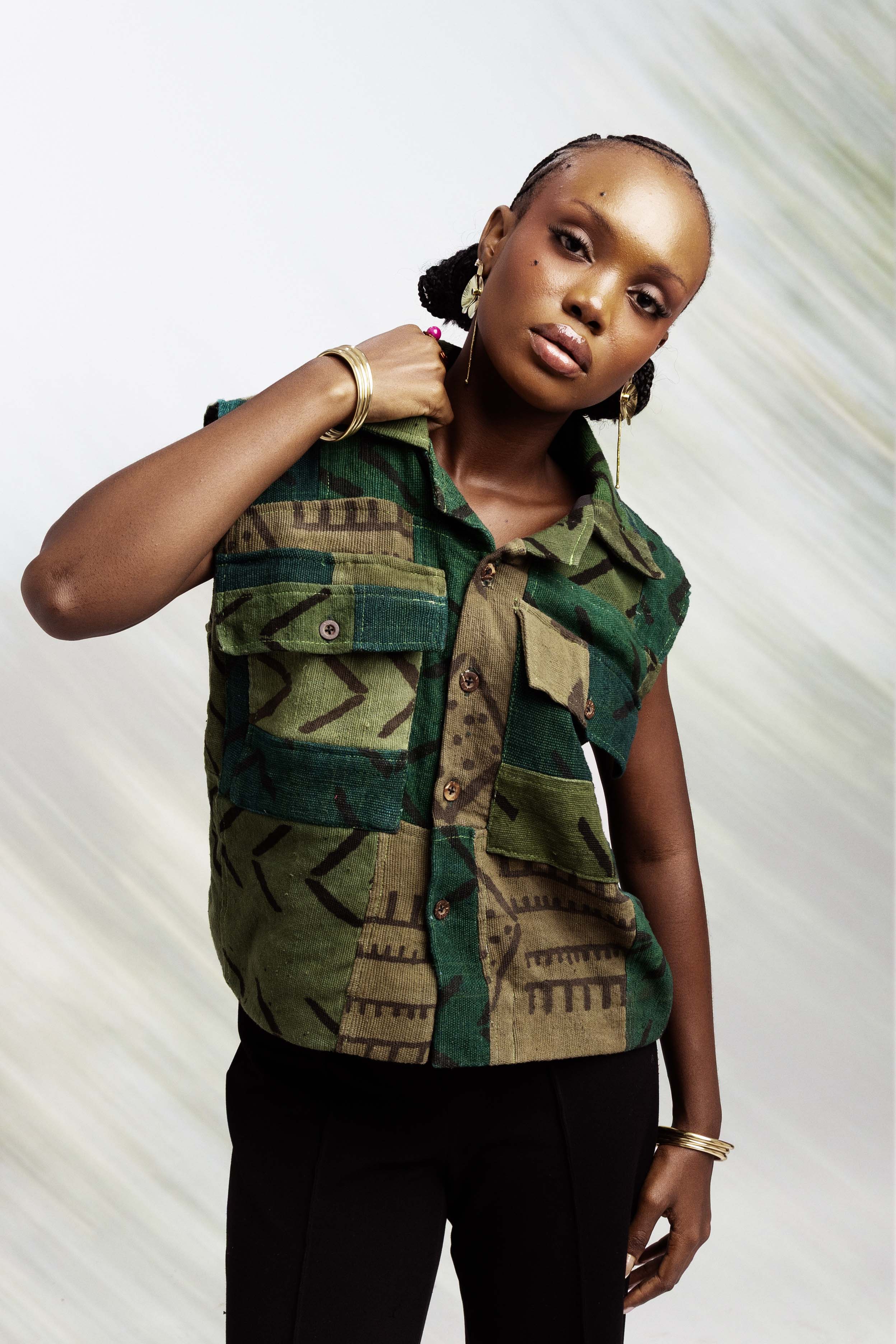 Green Patchwork Vest