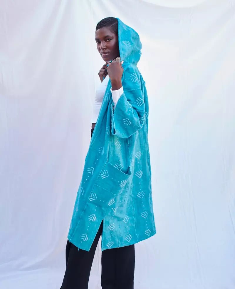 Abstract Hooded Bogolan Cloak#african_fabric_ghana#