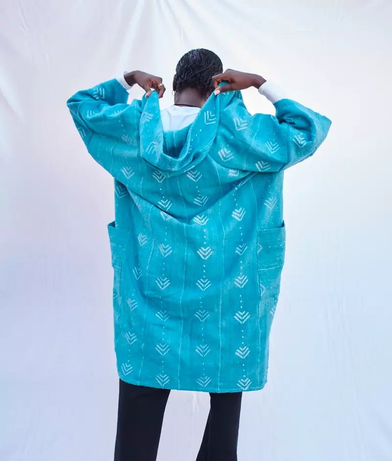 Abstract Hooded Bogolan Cloak#african_fabric_ghana#