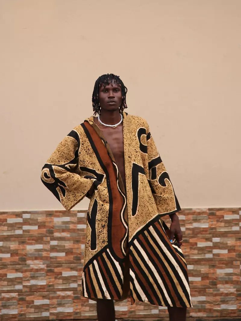 Adepa Hooded Bogolan Cloak (Pre - Order)#african_fabric_ghana#