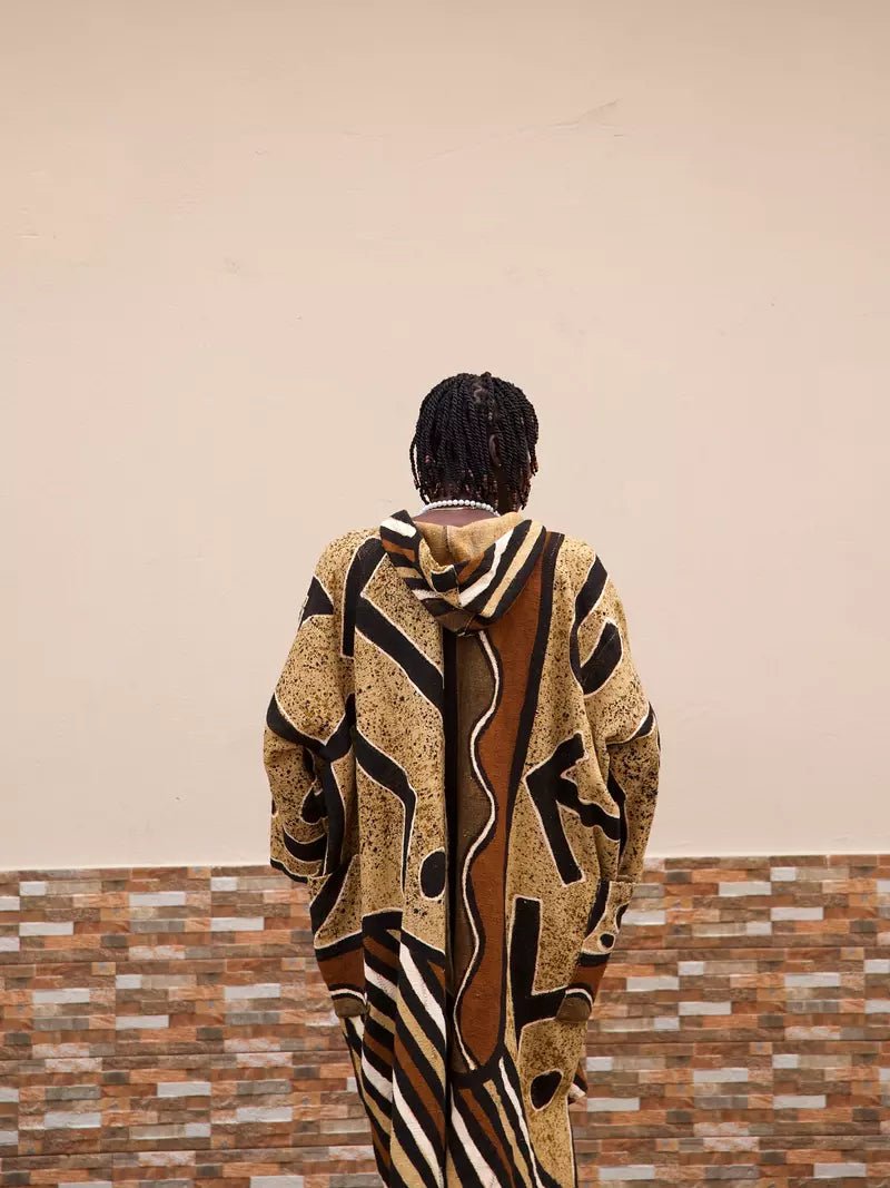 Adepa Hooded Bogolan Cloak (Pre - Order)#african_fabric_ghana#