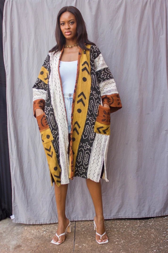 After Dark Hooded Bogolan Cloak#african_fabric_ghana#