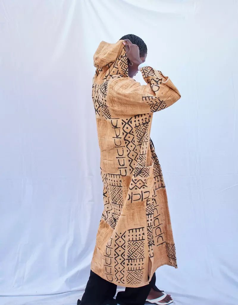 Agyemang Hooded Bogolan Cloak (Pre - Order)#african_fabric_ghana#