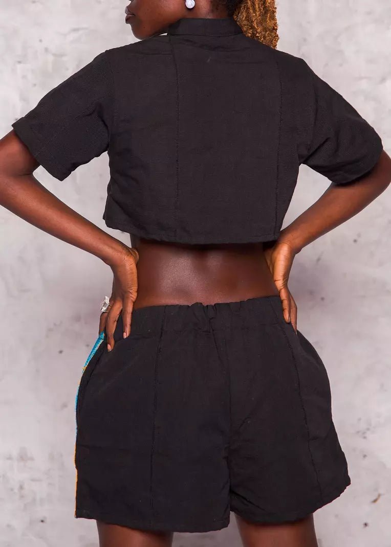 All black V Neck Top#african_fabric_ghana#