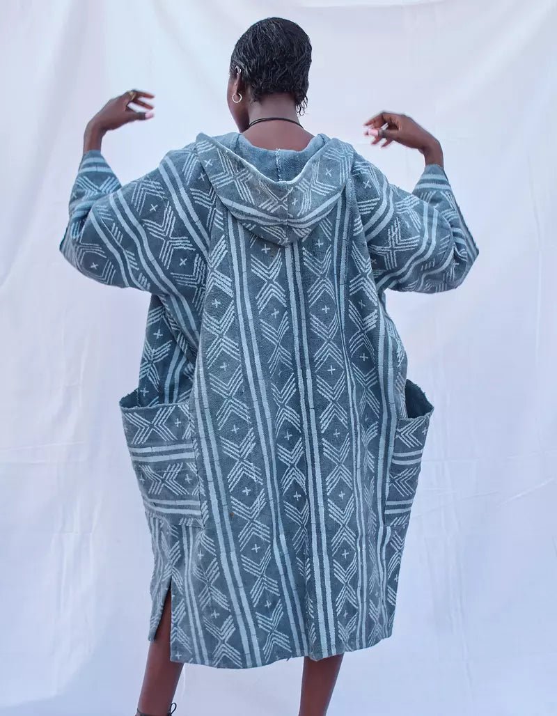 All Weather Hooded Bogolan Cloak#african_fabric_ghana#