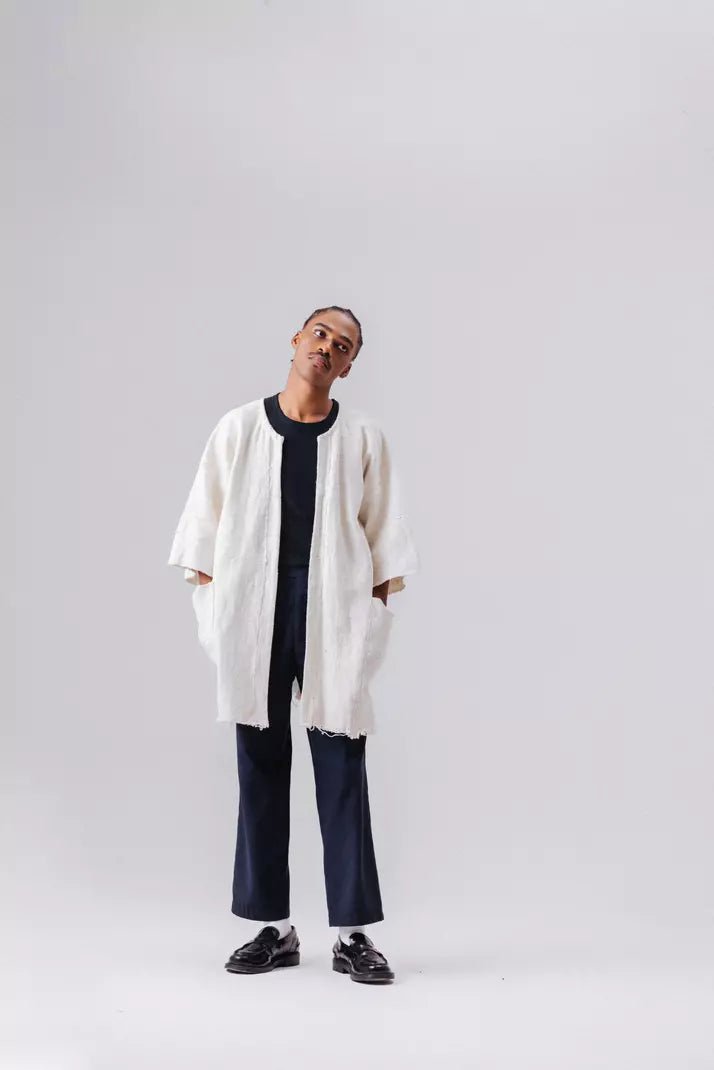 All White Bogolan Cloak (Pre - Order)#african_fabric_ghana#