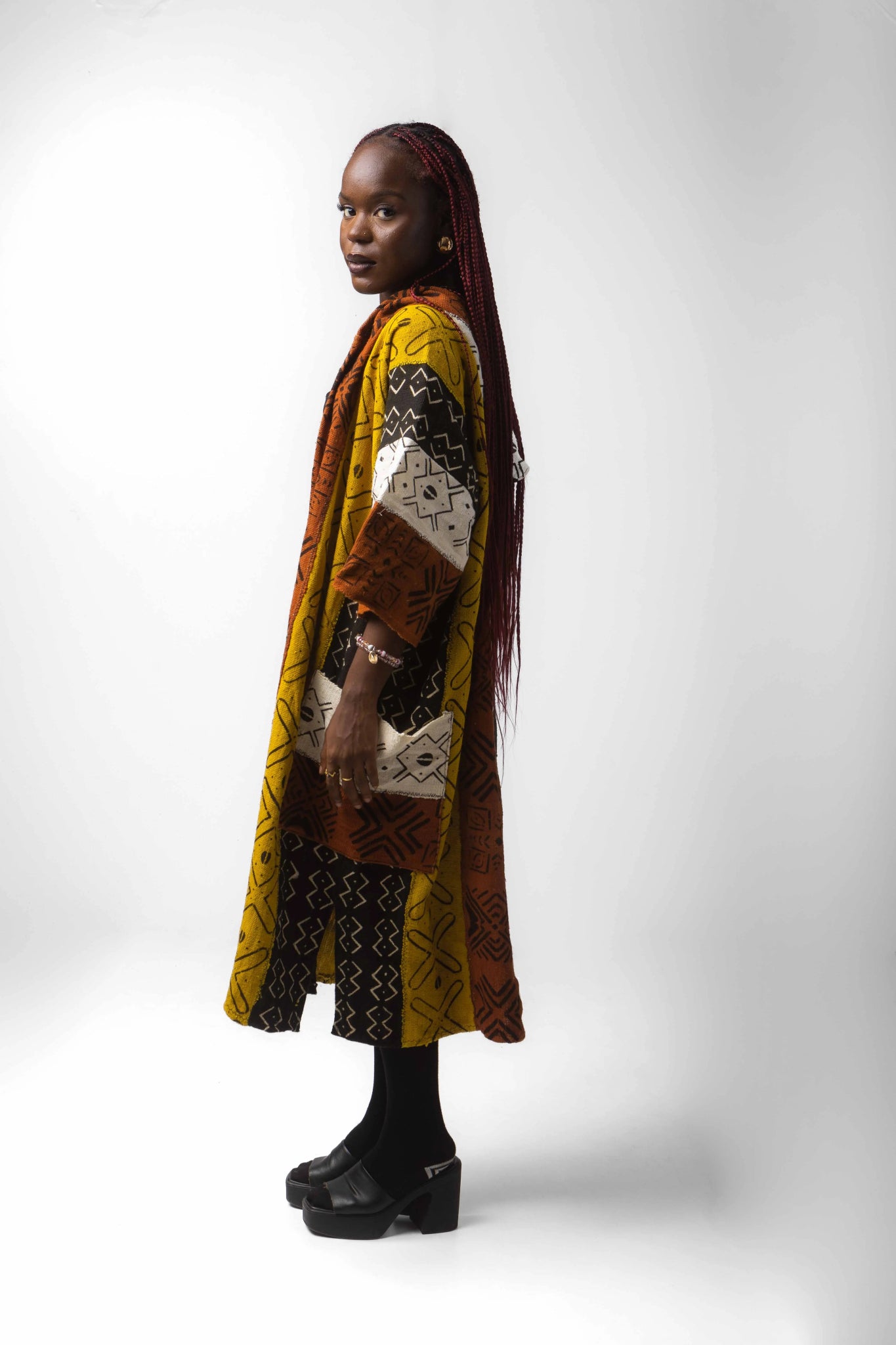 Aquamarie Hooded Bogolan Cloak (Pre - Order)#african_fabric_ghana#