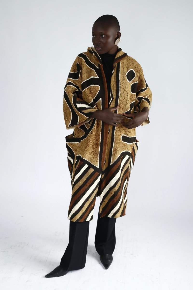 Asaase Ya Hooded Bogolan Cloak#african_fabric_ghana#