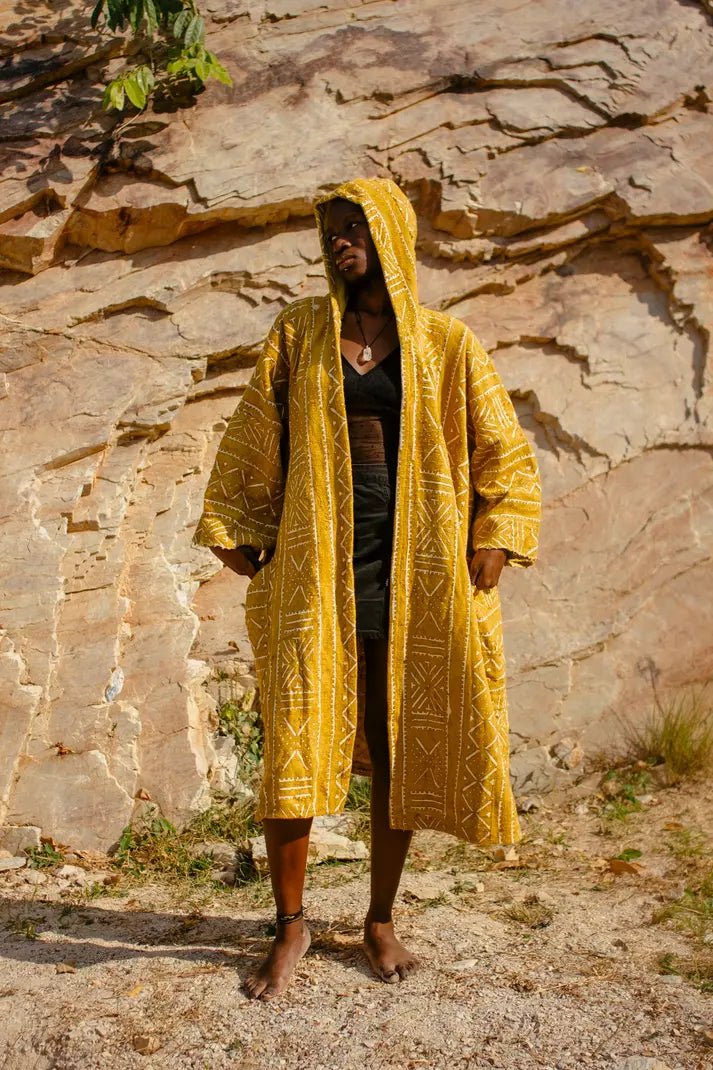 Astrothunder Hooded Bogolan Cloak (Pre - Order)#african_fabric_ghana#