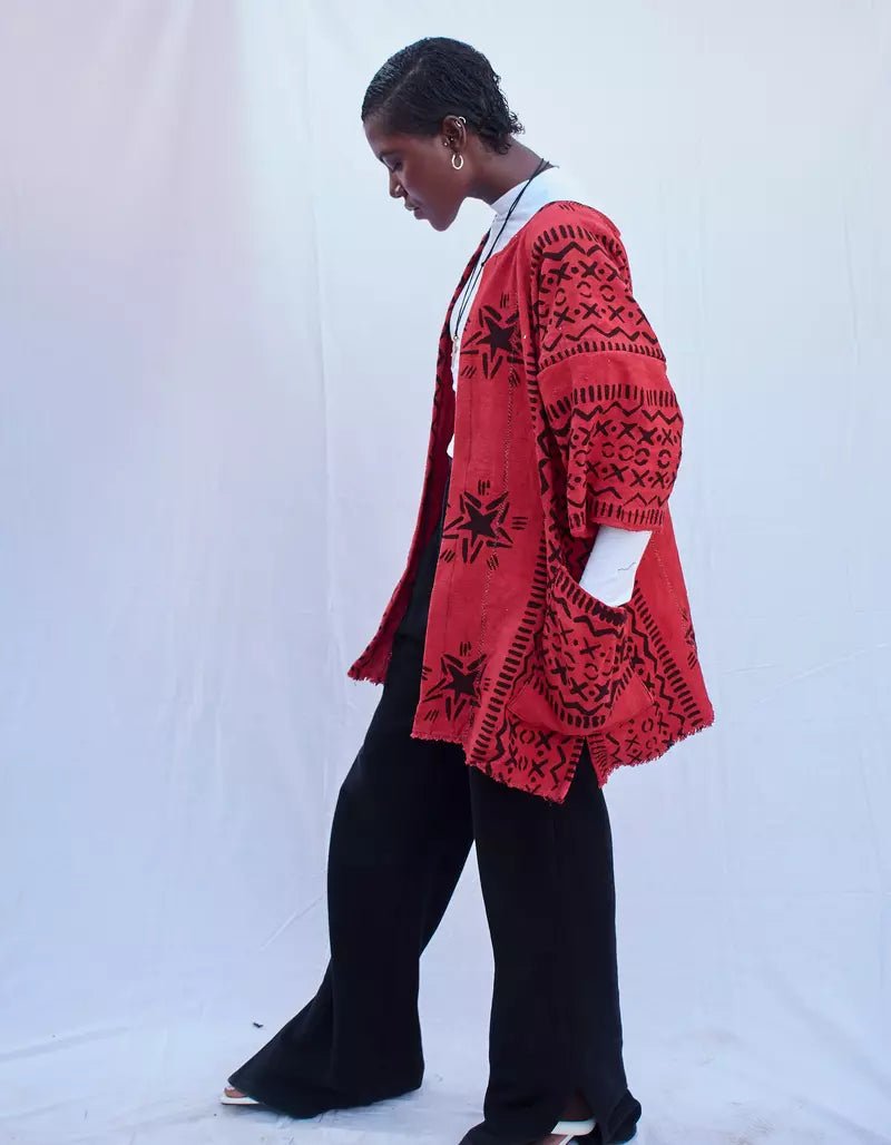 Berry Bogolan Cloak (Pre - Order)#african_fabric_ghana#