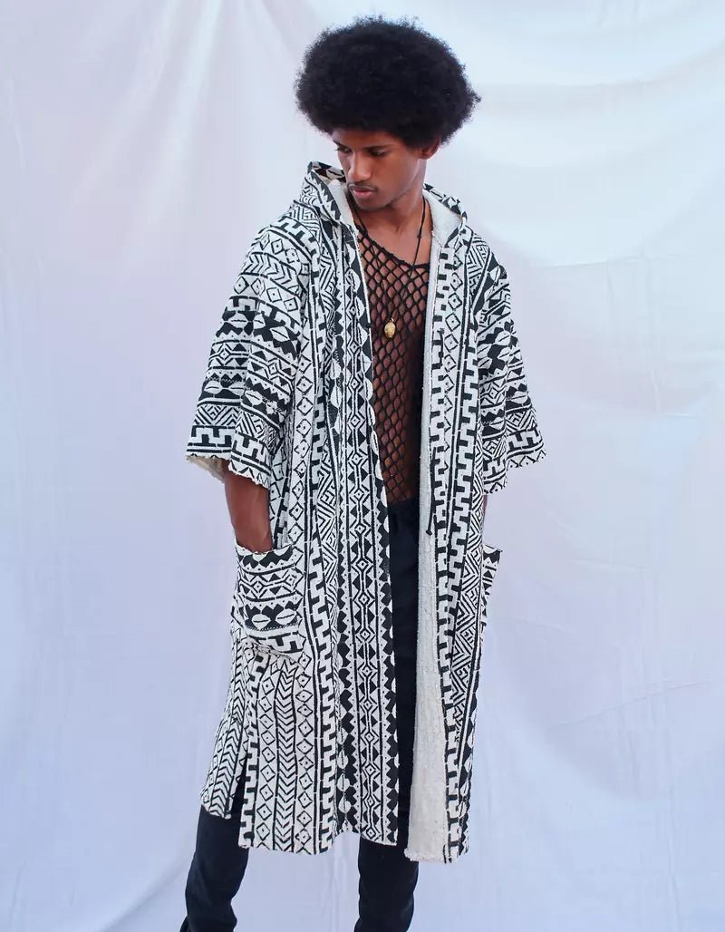 Bird Hill Hooded Bogolan Cloak#african_fabric_ghana#
