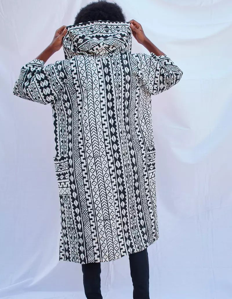 Bird Hill Hooded Bogolan Cloak#african_fabric_ghana#