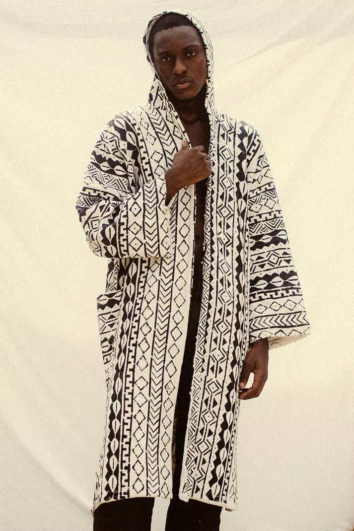 Bird Hill Hooded Bogolan Cloak#african_fabric_ghana#